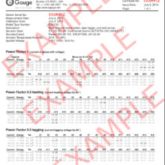 Certificado de precisión eGauge EG4